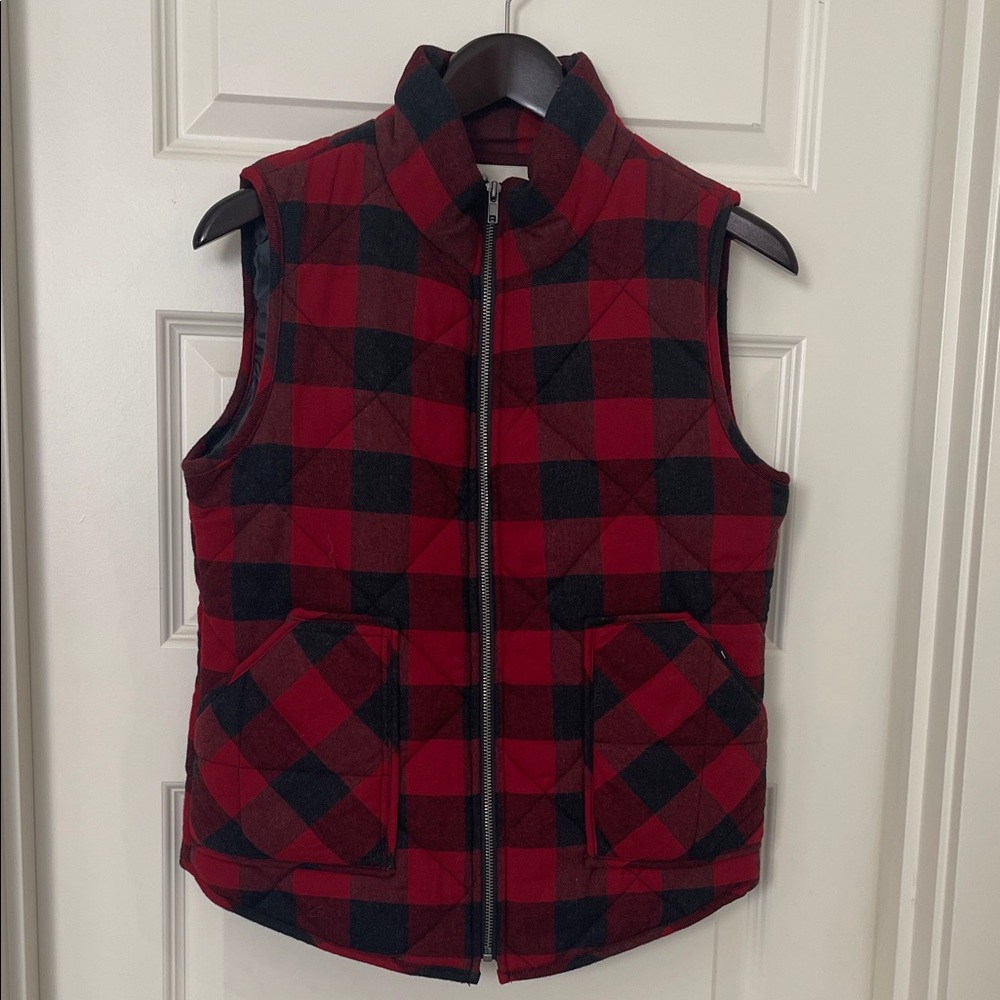 Plaid Red and Black Women's Vest